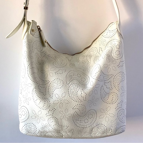 Talbots White Leather Shoulder Purse Bag - Picture 2 of 11